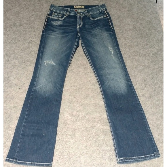 BKE Buckle Culture Bootcut Dark Wash Blue Jeans Women's 29x33.5 A: 30x32.5in - Picture 1 of 14